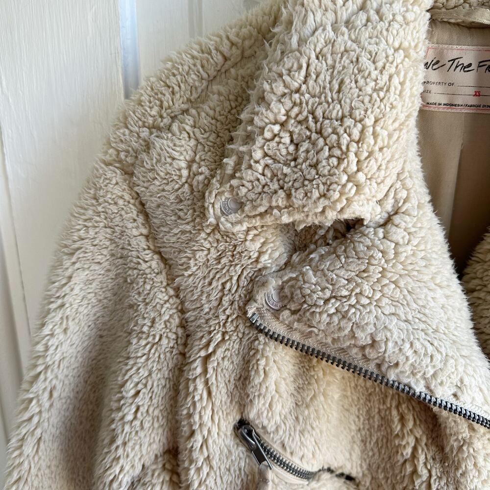 Free People So Cozy Slouchy Moto Faux Fur Jacket in Marzipanrn177927 - Picture 4 of 8